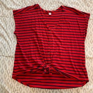 Old Navy Plus red and blue striped shirt XXL
